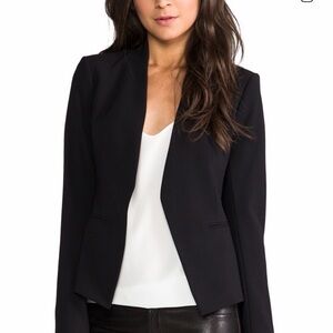 Theory Lanai Open-Front Stretch Wool Blazer, Size 8